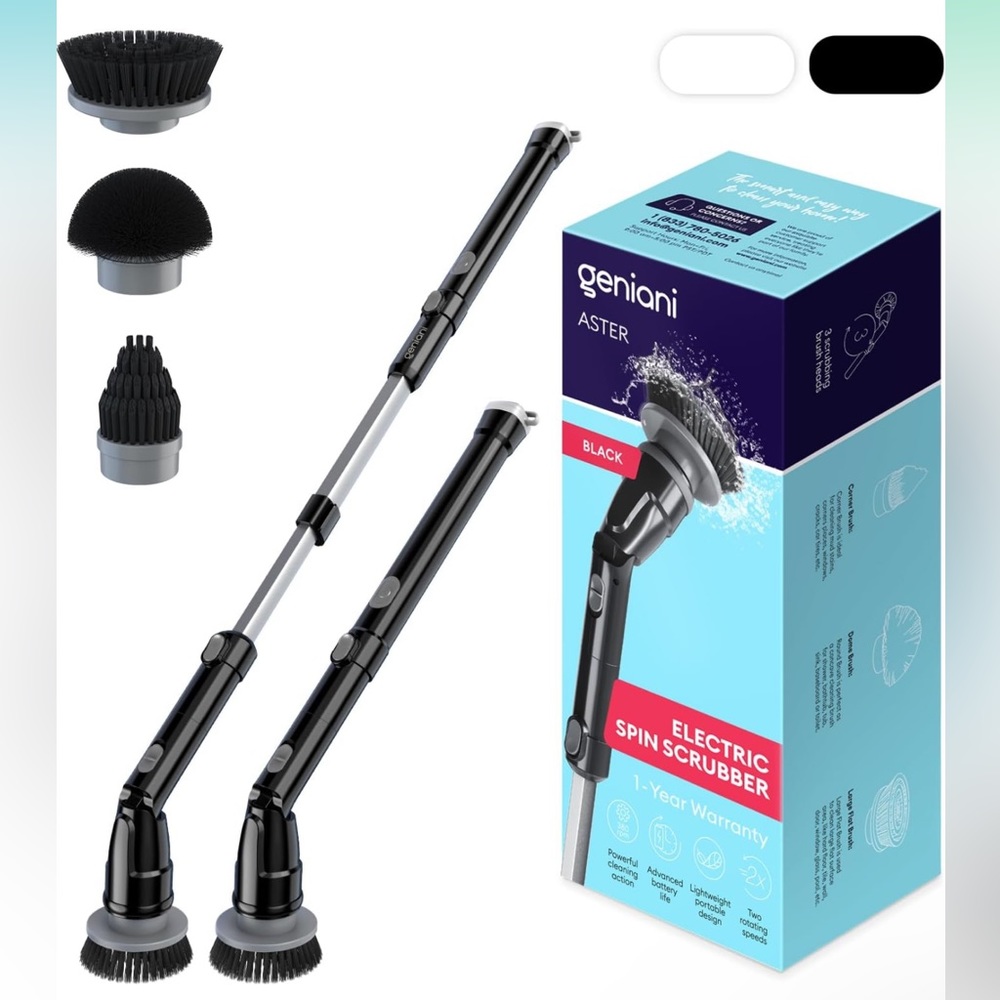 Electric Spin Scrubber, 360 Cordless Powerful Scrub Brush for Cleaning Bathroom,